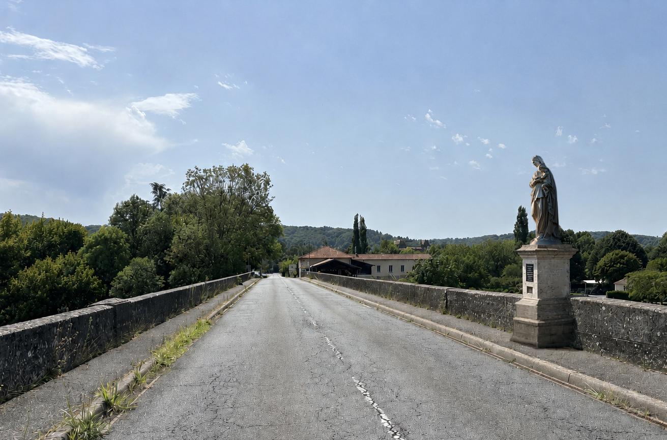 Photomontage de la statue réintroduite sur le pont